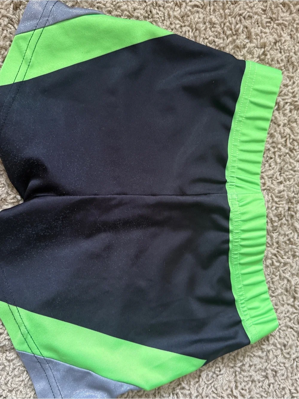 Kids Neon Green and Black Cheer/ Dance shorts
